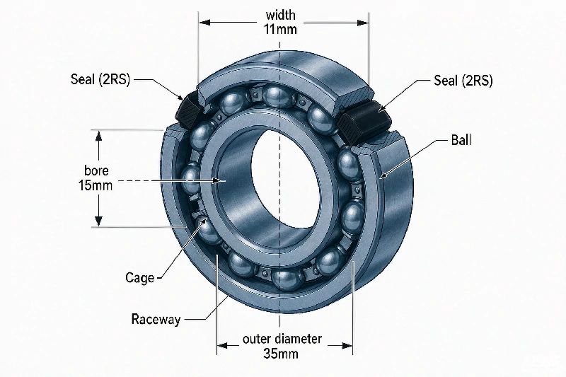 Complete 6202RS Bearing Size Chart — Bore, OD, Width, Cr and C0r Data